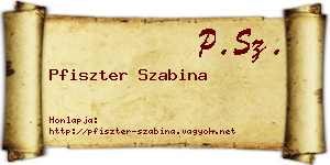 Pfiszter Szabina névjegykártya