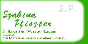 szabina pfiszter business card